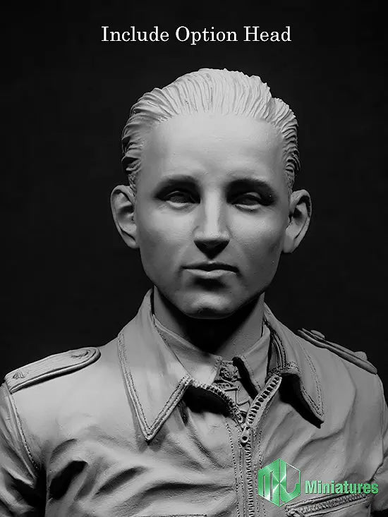 Erich Hartmann Luftwaffe Ace Pilot 1/9th Scale Resin Bust - 1/9 resin model view 4