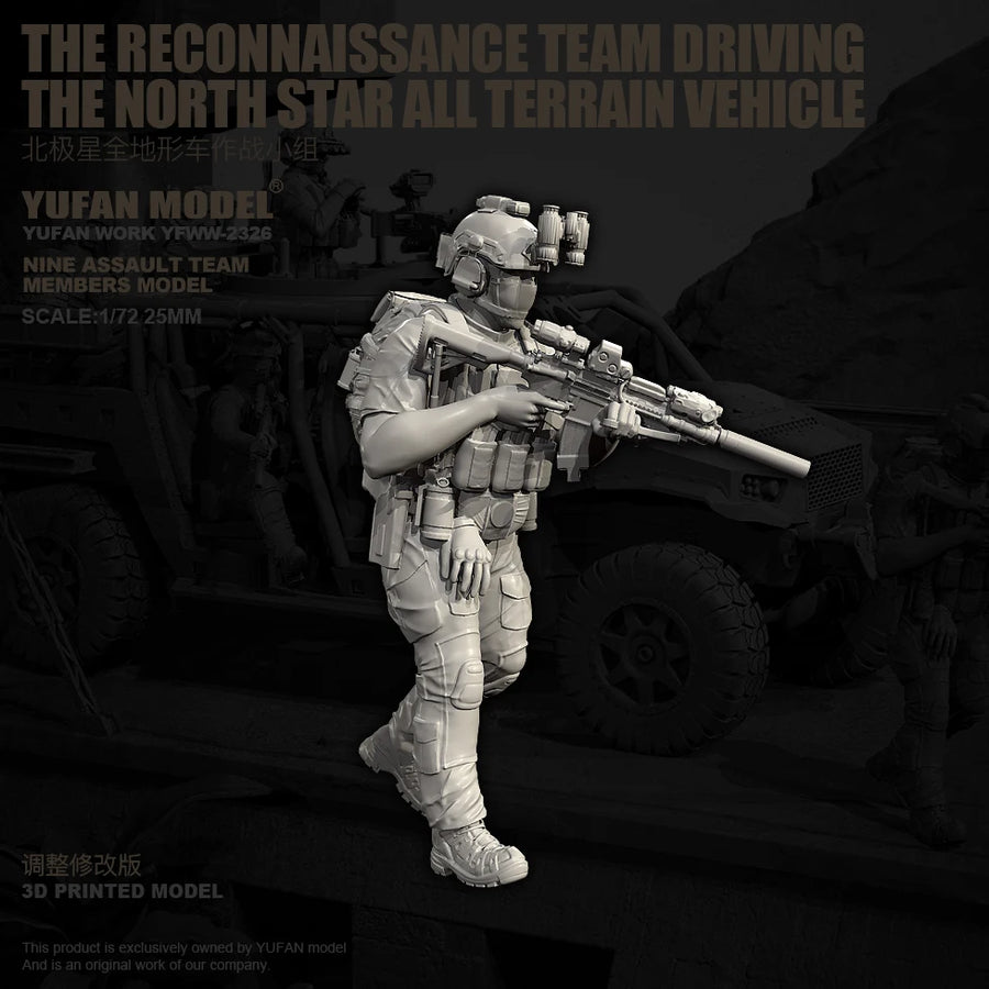 Modern US Special Forces Tactical Team 9-Figure 1/72 Resin Kit - resin model view 2