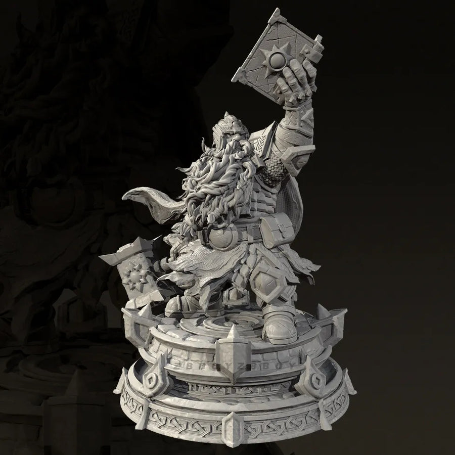 Dwarf Warrior with Axe & Tome 65mm Resin Figure Kit - 65mm resin model view 3