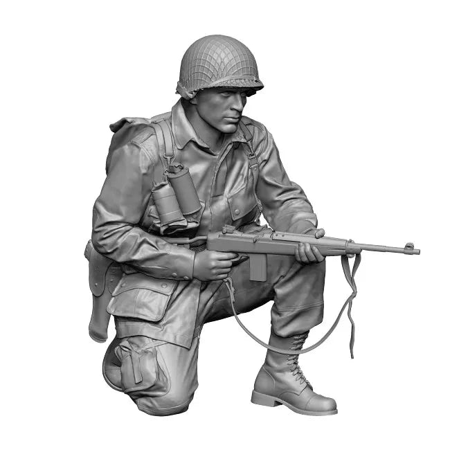 WWII American Soldier with Rifle 1/35 Resin Figure Kit - 1/35 resin model view 2