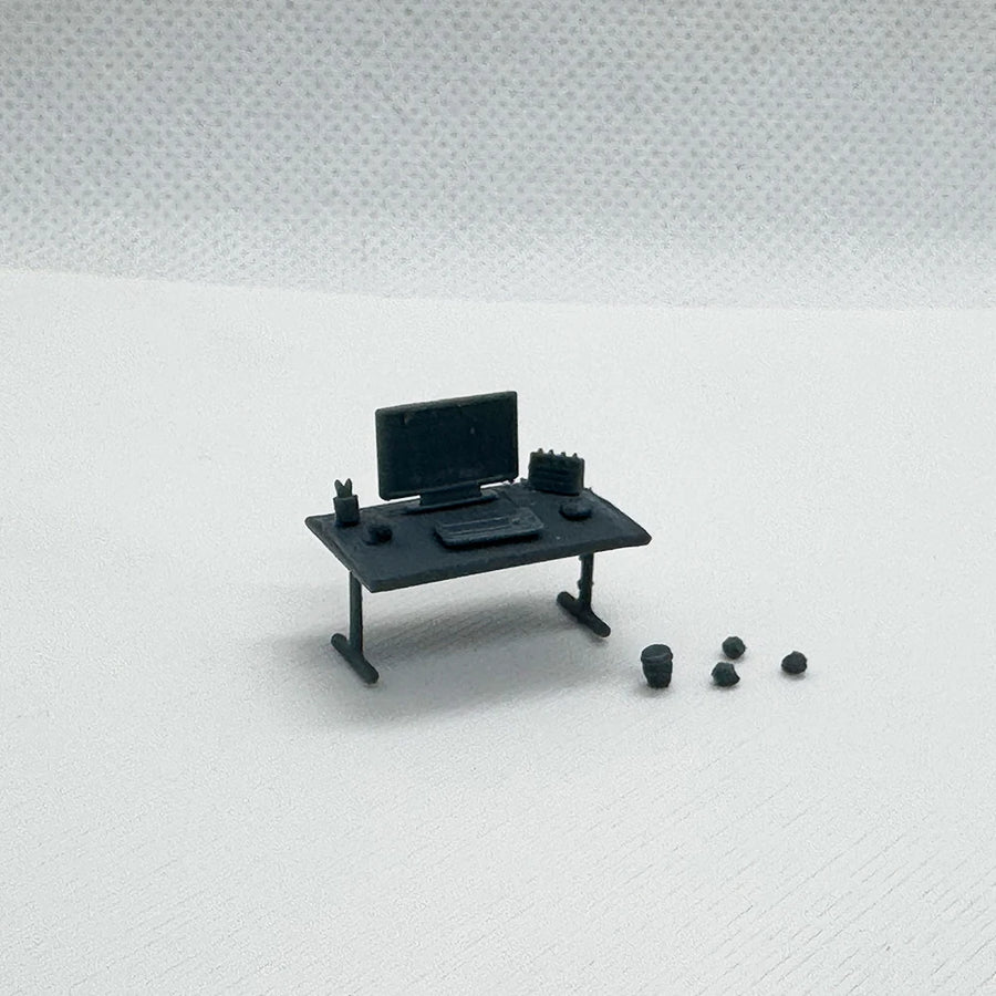 Computer Desk Diorama Set 1/87 Resin Terrain Kit - 1/87 resin model view 4