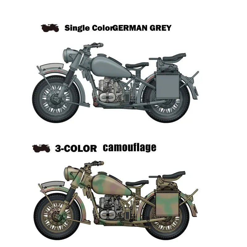 German R75 Solo Military Motorcycle 1/16 Resin Model Kit - 1/16 resin model view 2