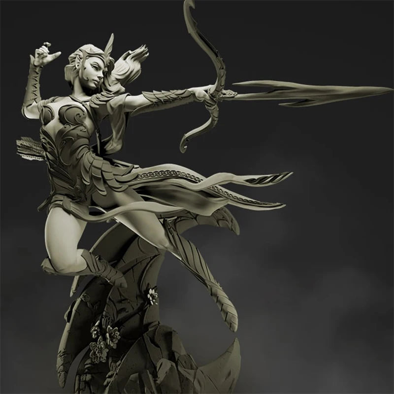 Fantasy Archer Warrior with Bow 1/24 Resin Figure Kit - 1/24 resin model view 5