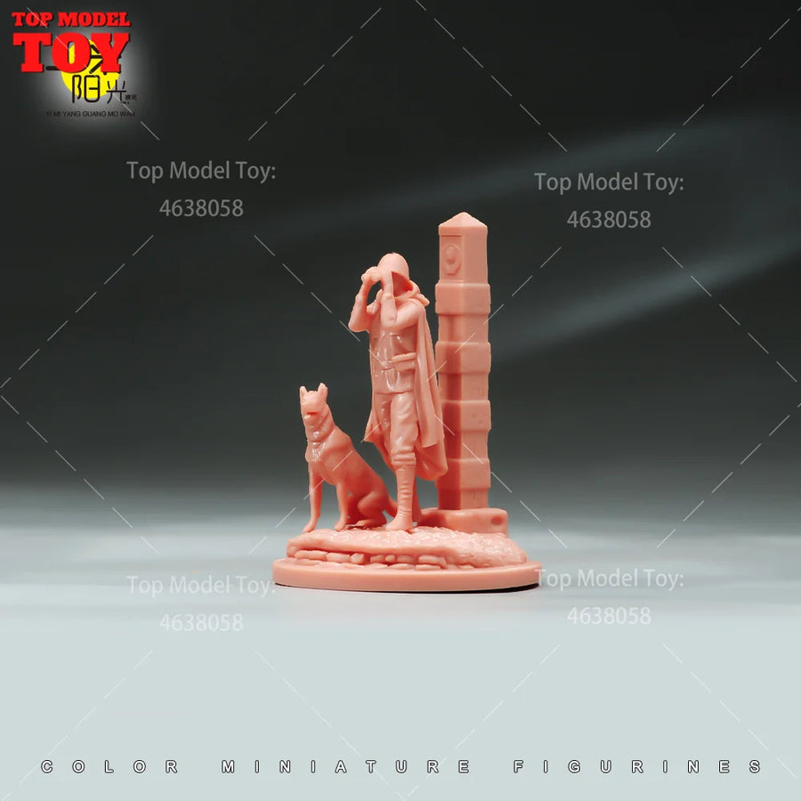 Soviet Border Guard with Military Dog and Border Post 1/35 Resin Diorama Set - resin model view 4