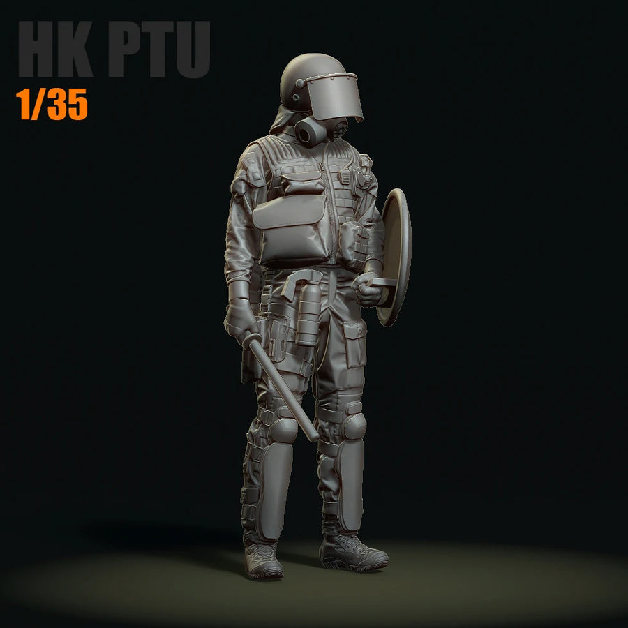 HK Police PTU Anti-Riot Officer 1/35 Resin Figure Kit - 1/35 resin model view 4