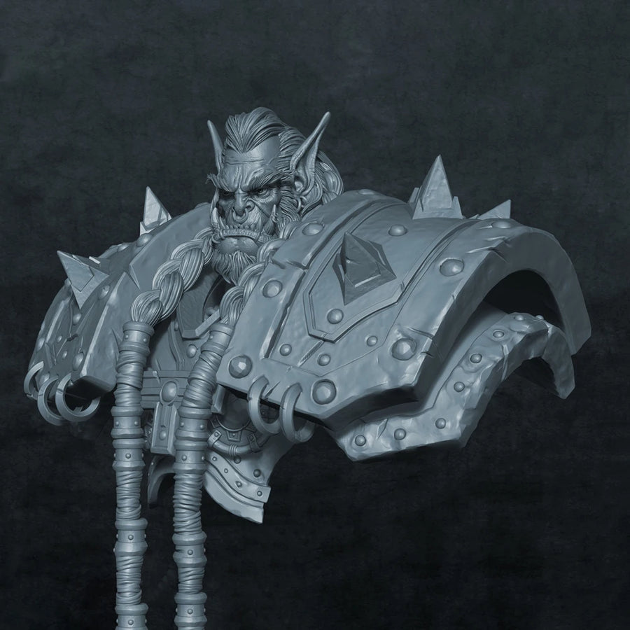 Horned Demon Warlord 55mm Resin Bust - 55mm resin model view 3
