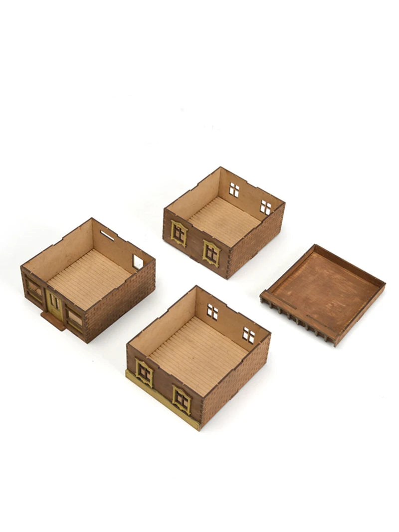 1:72 European Town Row Shop Buildings Resin Terrain Diorama Kit - 1/72 resin model view 4