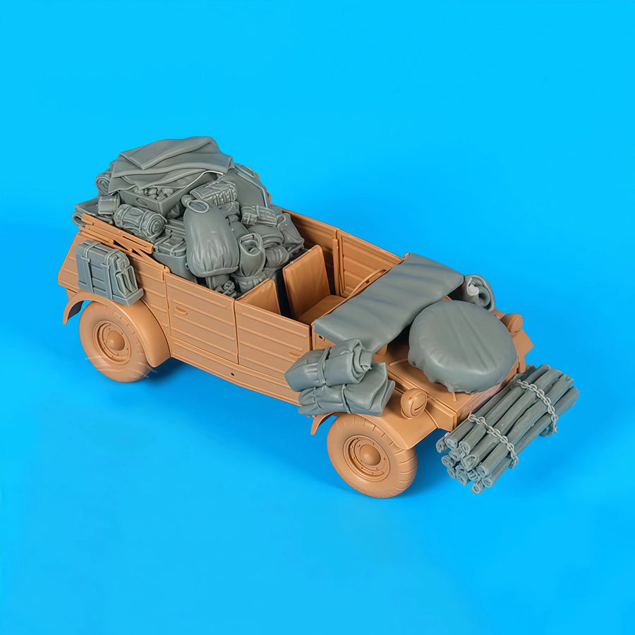 WWII German Kübelwagen with Stowage Diorama Set 1/35 Resin Kit - resin model view 2