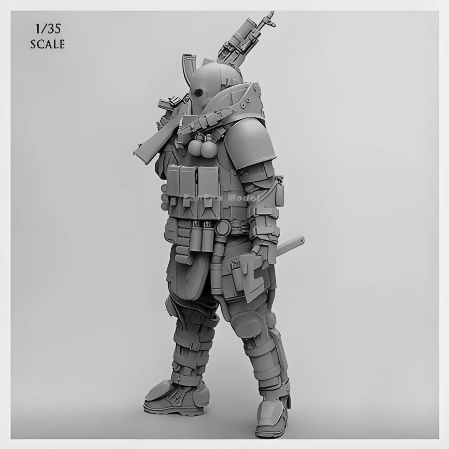 Sci-Fi Futuristic Soldier with Modular Armor 1/35 Resin Figure Kit - resin model view 3
