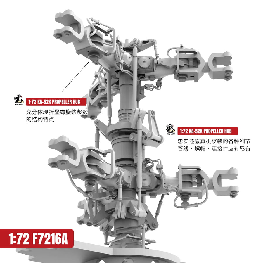 Sci-Fi Attack Helicopter with Transforming Robot 1/72 Resin Kit - resin model view 3