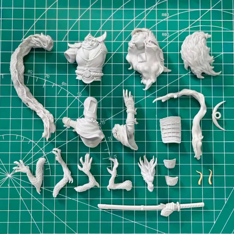 Female Warrior with Dragon 1/10 Scale Resin Bust Figure - 1/10 resin model view 5