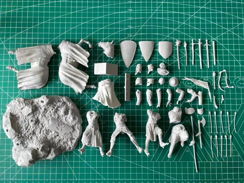Crusades Knight with Horse 75mm Resin Figure Diorama - 75mm resin model view 4