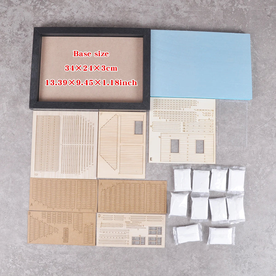 WWII Eastern Front Wooden Log Cabin with Tiger Tank 1/35 Resin Diorama - 1/35 resin model view 6