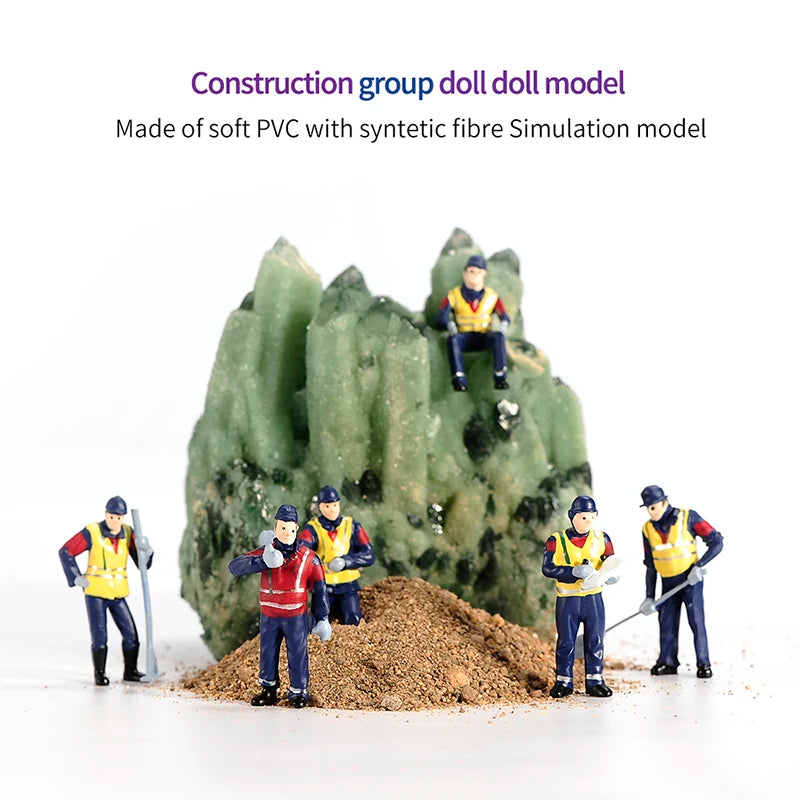 Modern Road Workers with Hi-Vis Vests and Tools 1/50 Resin Figure Set - resin model view 4