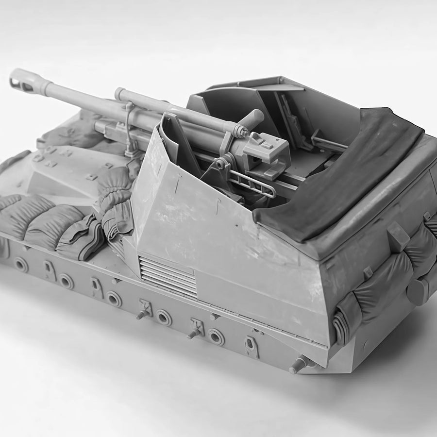 WWII Self-Propelled Gun Tank Wrapped Modified Parts Resin Model Kit 1/35 - 1/35 resin model view 3