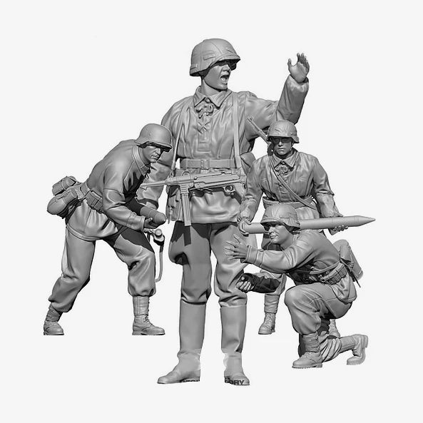 WWII Soldier Gun Crew Team 1/35 Scale Resin Figure Diorama Set - 1/35 resin model view 2