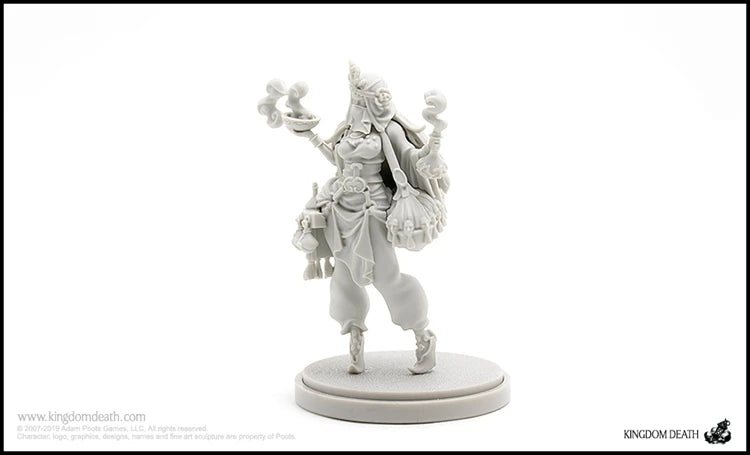 Fantasy Female Sorceress with Dual Scythes Headdress 75mm Resin Figure Kit - resin model view 2