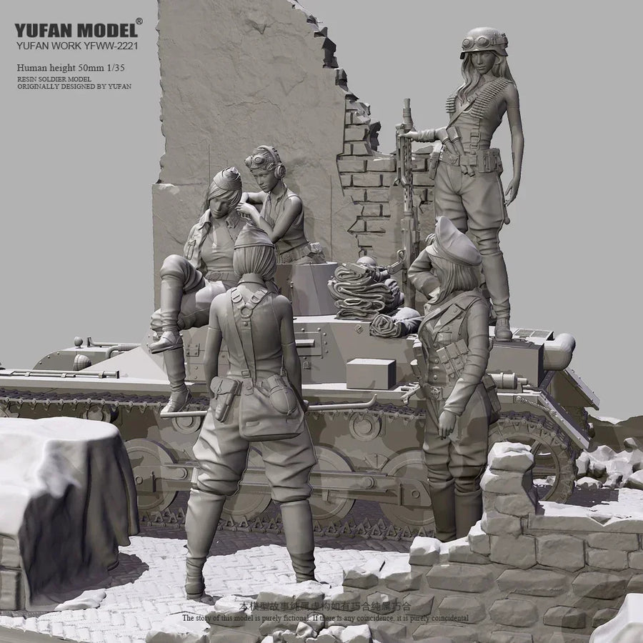 WWII Tank Crew Diorama Set 1/35 Resin Figure Kit - 1/35 resin model view 5