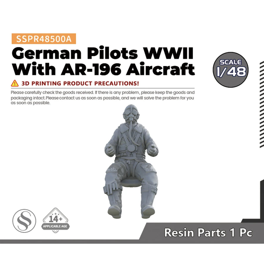 German WWII Pilot with Arado AR-196 1/48 Scale Resin Figure - 1/48 resin model view 3