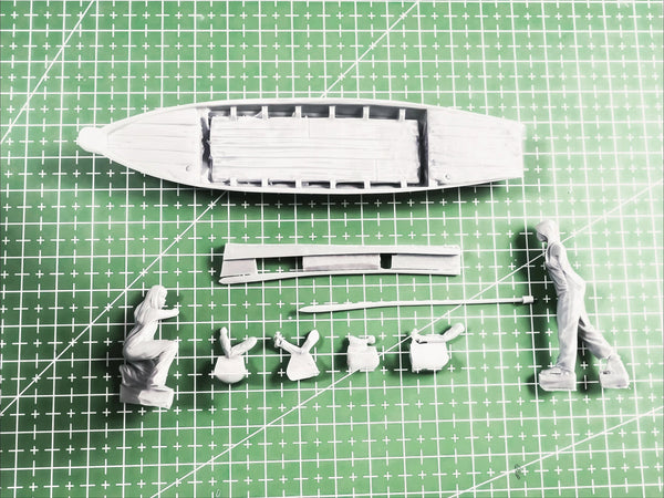 Fishing Boat with Fishermen 1/35 Resin Diorama Kit