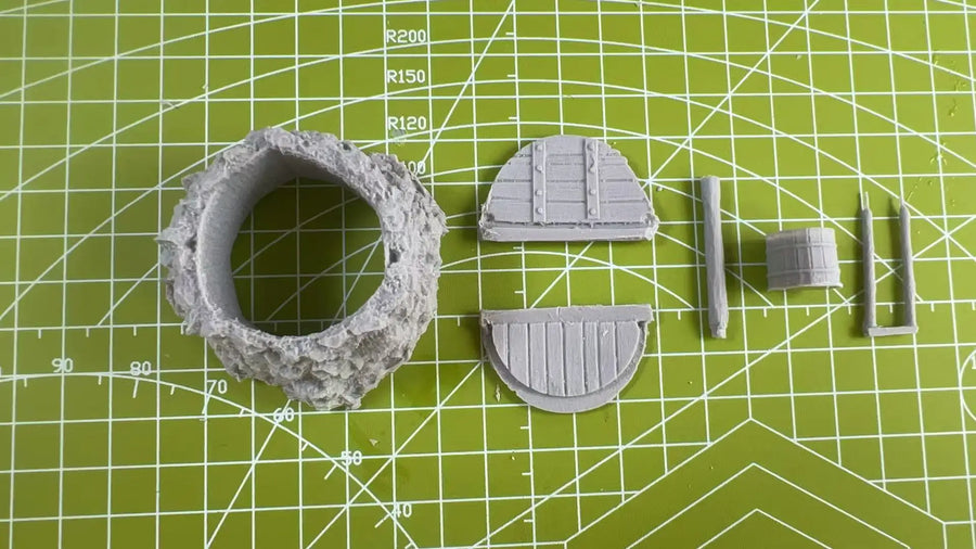 Medieval Stone Water Well Diorama Resin Terrain Kit - resin model view 3