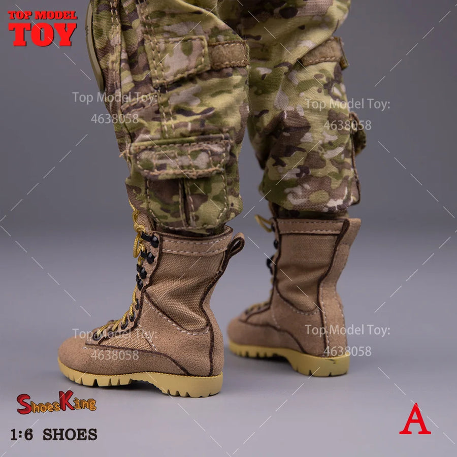 1/6 Scale Desert Combat Boots Set Resin Figure Accessories - 1/6 resin model view 3