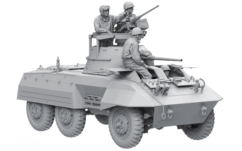 WWII US Army Machine Gun Crew 4-Figure Set 1/16 Resin Kit - resin model view 3