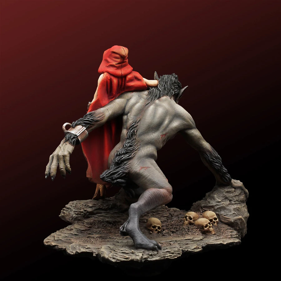 Werewolf Queen with Red Cloak 54mm Resin Figure Kit - 54mm resin model view 4