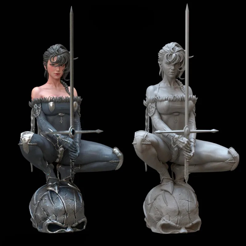 Female Steampunk Warrior 1/24 Resin Figure Kit - 1/24 resin model view 2