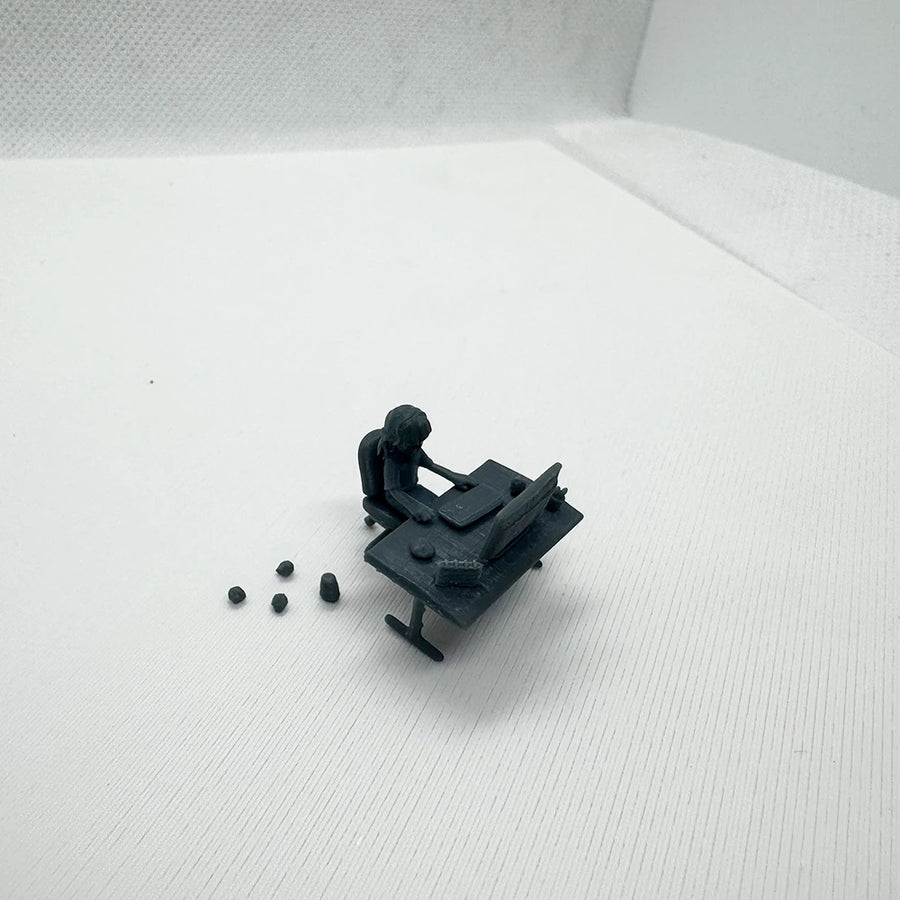 Computer Desk Diorama Set 1/87 Resin Terrain Kit - 1/87 resin model view 2