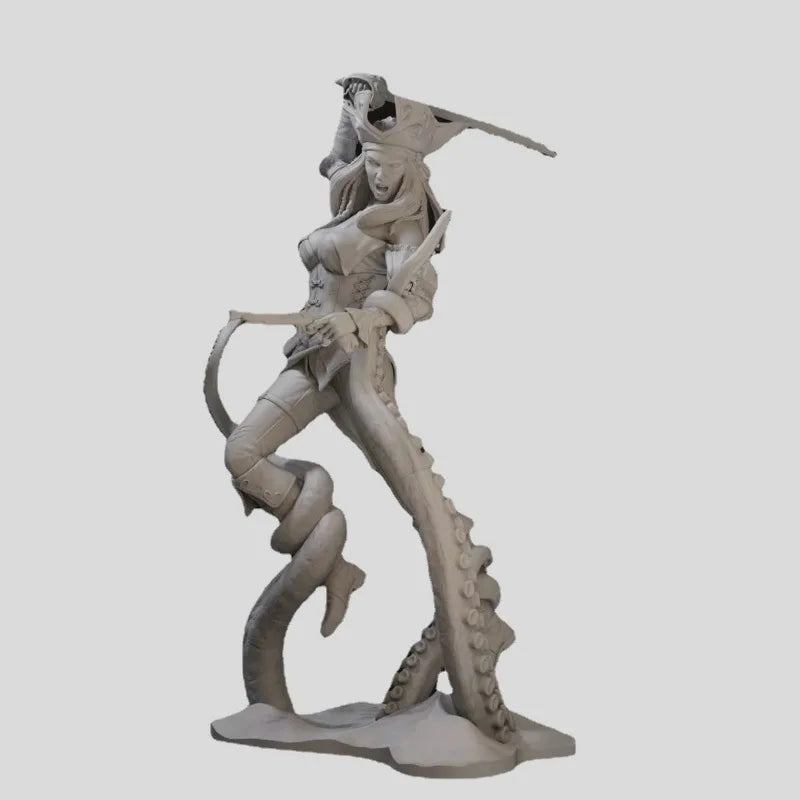 Fantasy Female Pirate with Dual Weapons 1/24 Resin Figure Kit - 1/24 resin model view 3