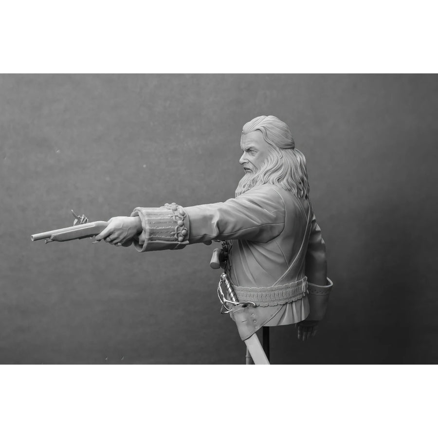 Bearded Pirate Captain with Flintlock Pistol 1/10 Resin Bust - 1/10 resin model view 5
