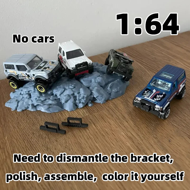 1/64 Scale Rocky Terrain Base & Roof Rack Guard Resin Diorama Set - resin model view 5