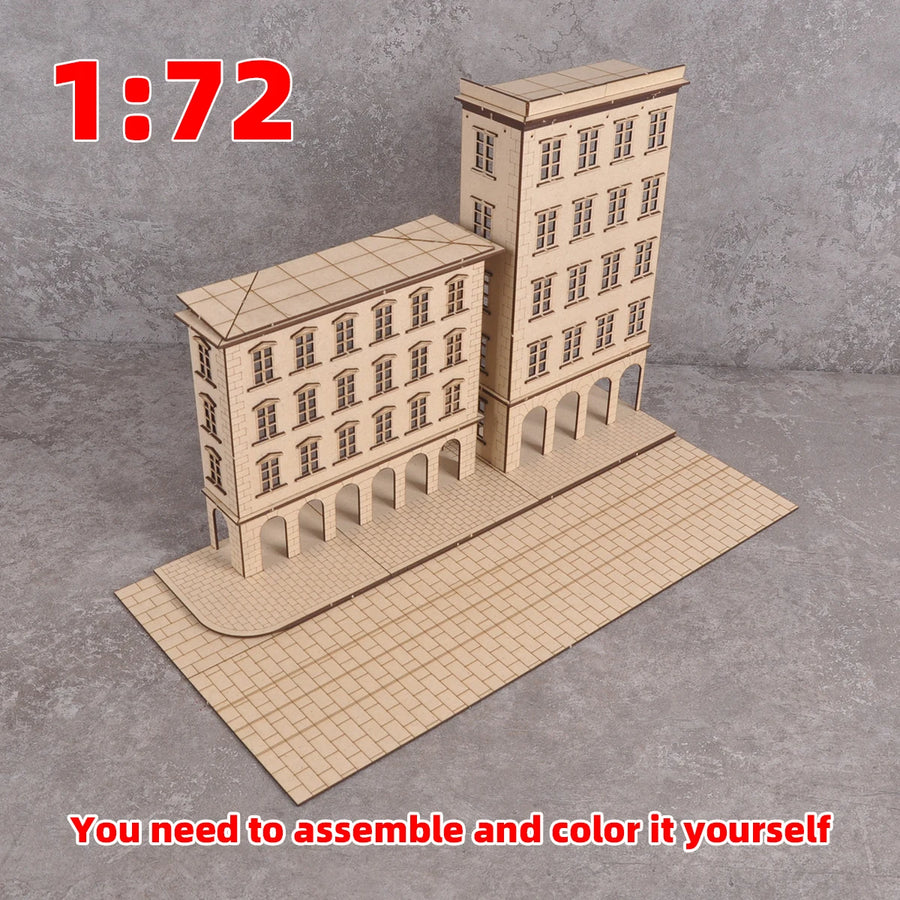 European Street Corner Buildings 1/72 Resin Model Kit - 1/72 resin model view 5