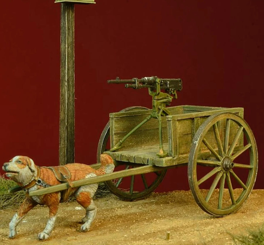 WWI German Soldiers with Dog Cart 1/35 Resin Figure Kit - 1/35 resin model view 6