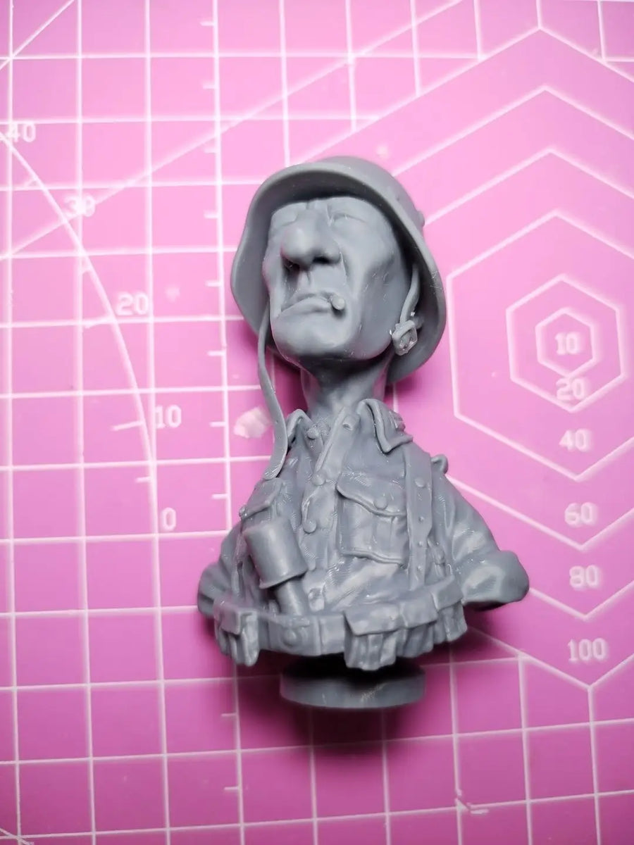 WWII German Soldier 70mm Resin Bust Figure Kit - 70mm resin model view 6