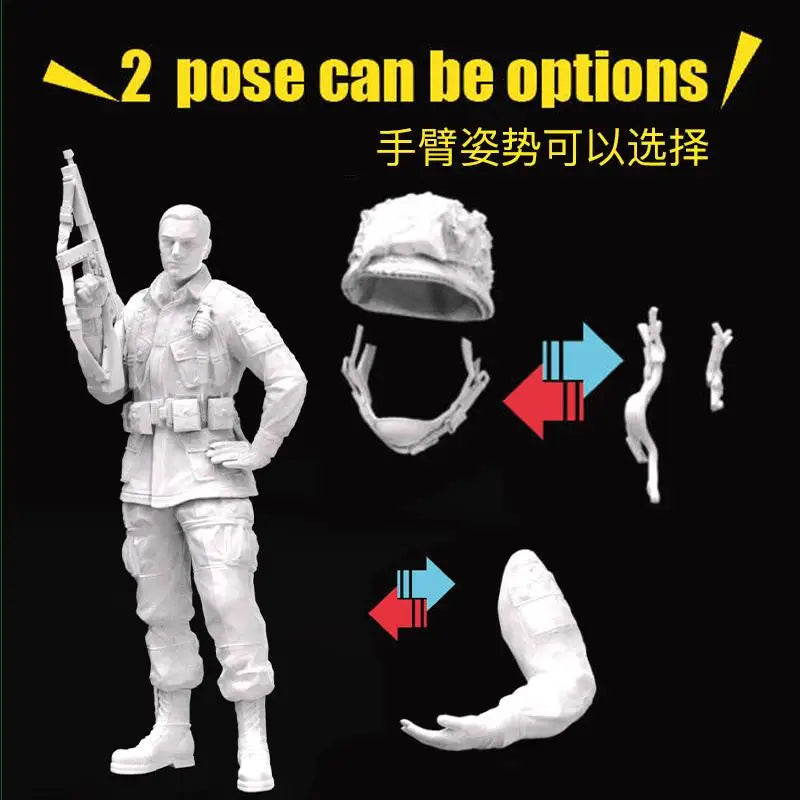 Vietnam Era US Soldier with Assault Rifle 1/16 Resin Figure Kit - resin model view 3