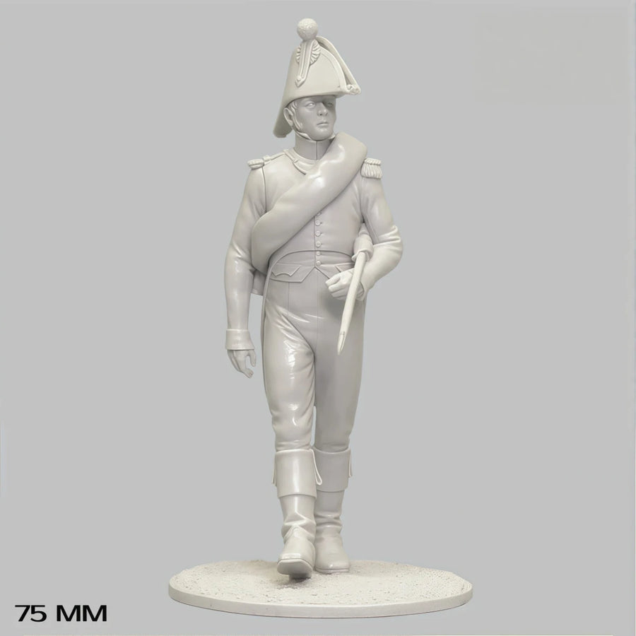 French Napoleonic Infantry Officer 75mm Resin Figure Kit - 75mm resin model view 2