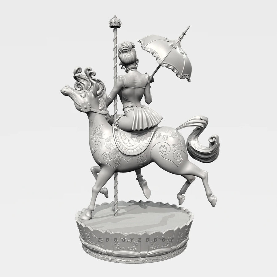 Fantasy Warrior Woman on Winged Horse 38mm Resin Figure Kit - 38mm resin model view 4