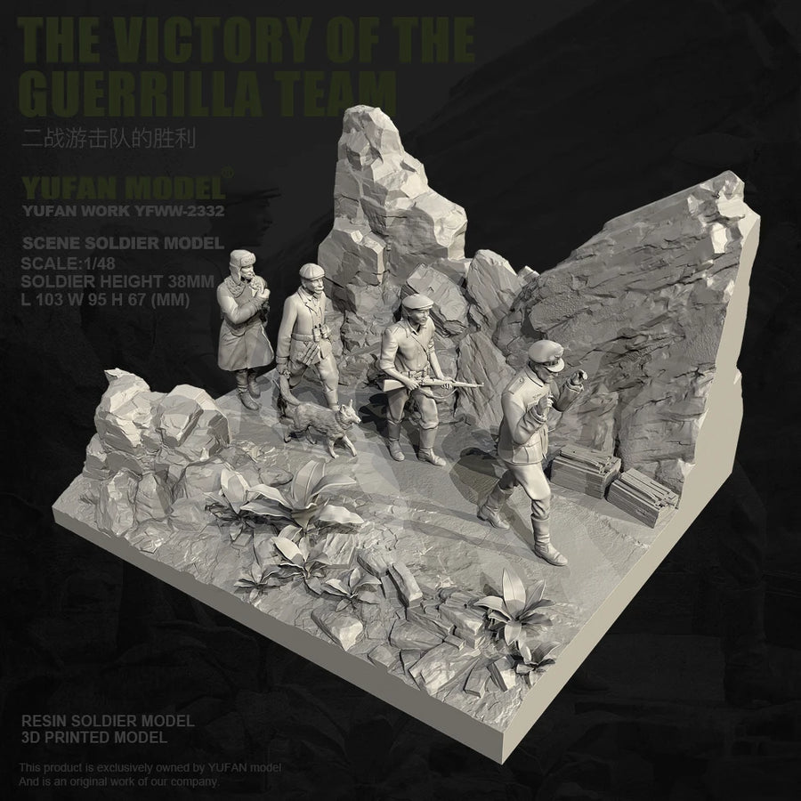 Chinese PLA Mountain Patrol Diorama 1/48 Scale Resin Figure Kit - resin model view 4