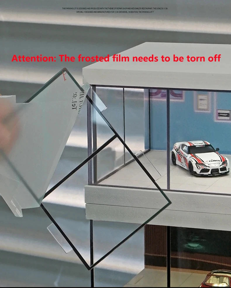 1/64 Scale Miniature Car Showroom Diorama Resin Model Kit Display - 1/64 resin model view 2