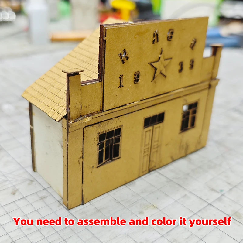 WWII Soviet Era Building with Red Star 1933 1/72 Resin Diorama Kit - resin model view 4