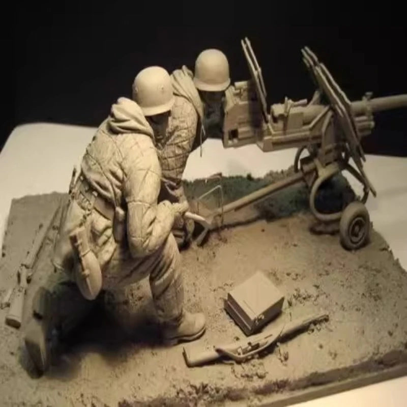 Modern Soldier with Gun Emplacement 1/16 Resin Diorama Kit - unpainted resin model kit - view 5