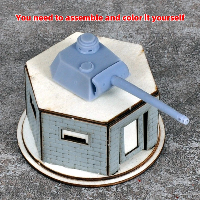 Concrete Bunker Pillbox Hexagonal Fort 1/72 Resin Terrain Kit - 1/72 resin model view 6