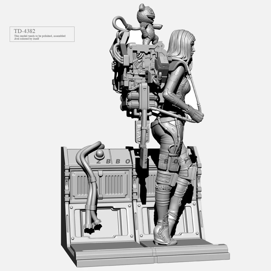 Apex Legends Catalyst Female Character with Robotic Companion 50mm Resin Figure Kit - resin model view 5