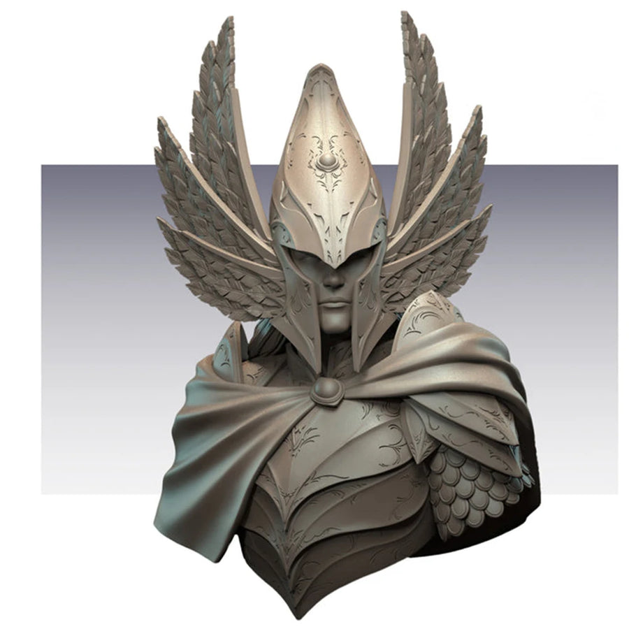 Æthelred II Medieval English King 1/12 Resin Bust with Winged Helm - 1/12 resin model view 2