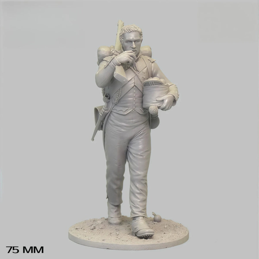 Napoleonic French Line Infantry Soldier 75mm Resin Figure Kit - unpainted resin model kit