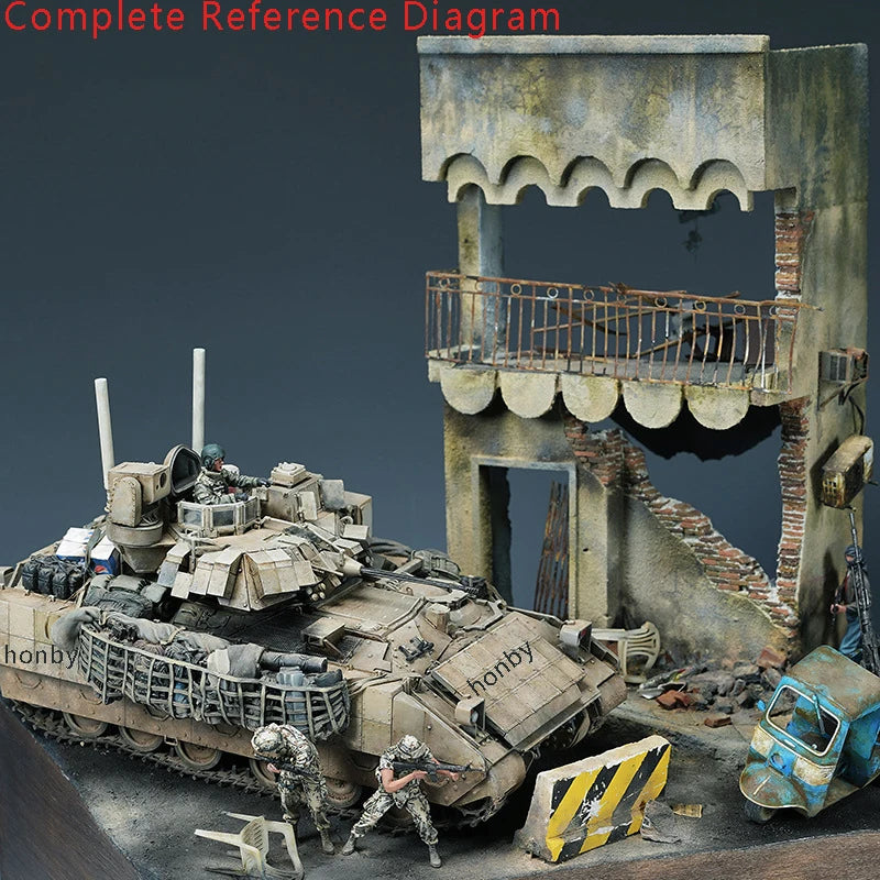 War-Damaged Modern Building Complex 1/35 Resin Diorama Kit - 1/35 resin model view 2