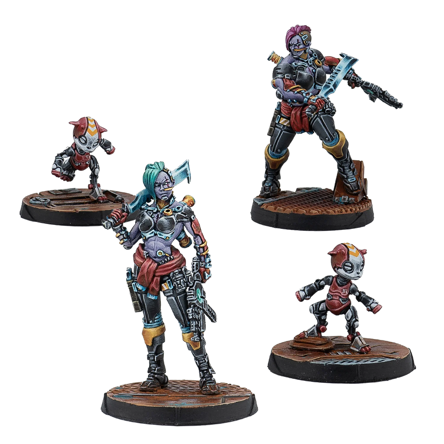 Cyberpunk Nomad Warriors Resin Figure Army Set with Bases - resin model view 2