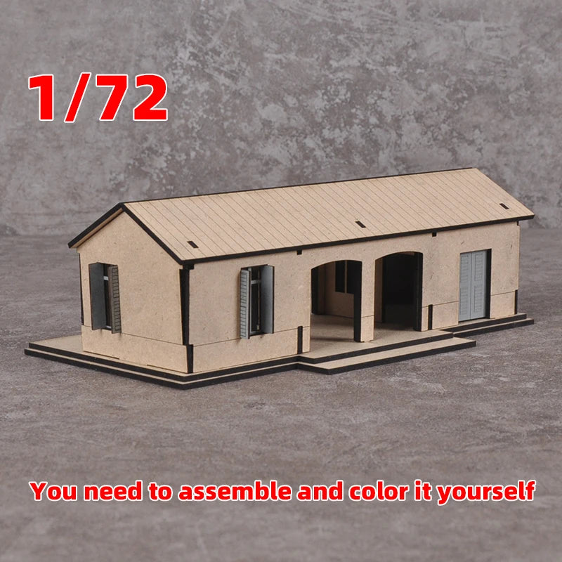 European Railway Station Bungalow Building 1:72 Resin Terrain Kit - 1/72 resin model view 3